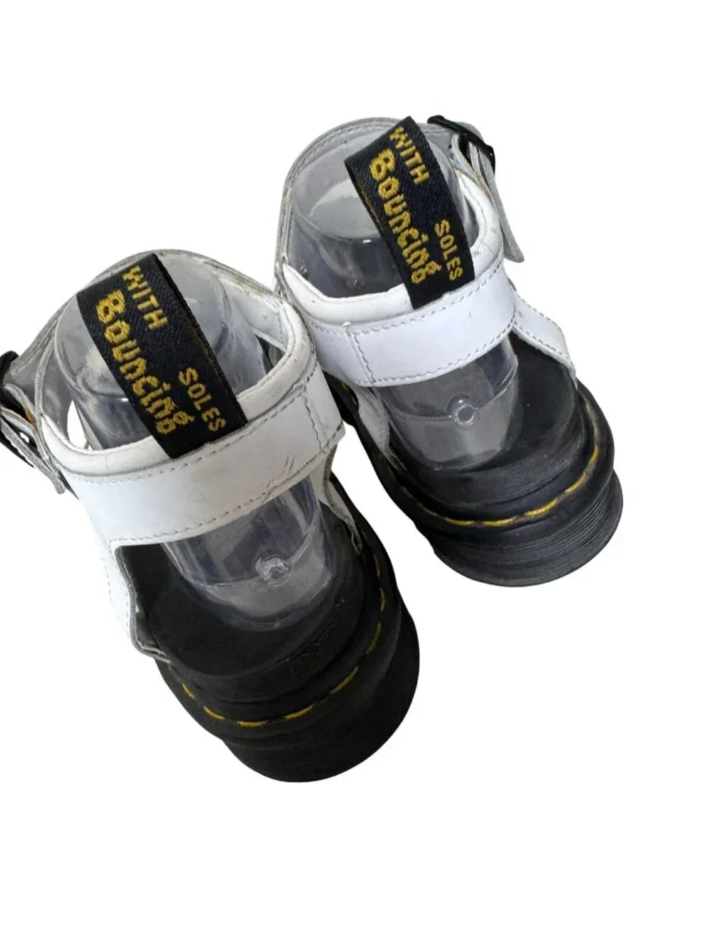 Dr. Martens Blaire White Hydro Leather Gladiator Sandals Women 8 Platform Chunky